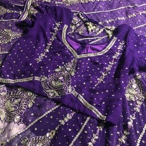 Purple Sari with Blouse - Traditional Wear